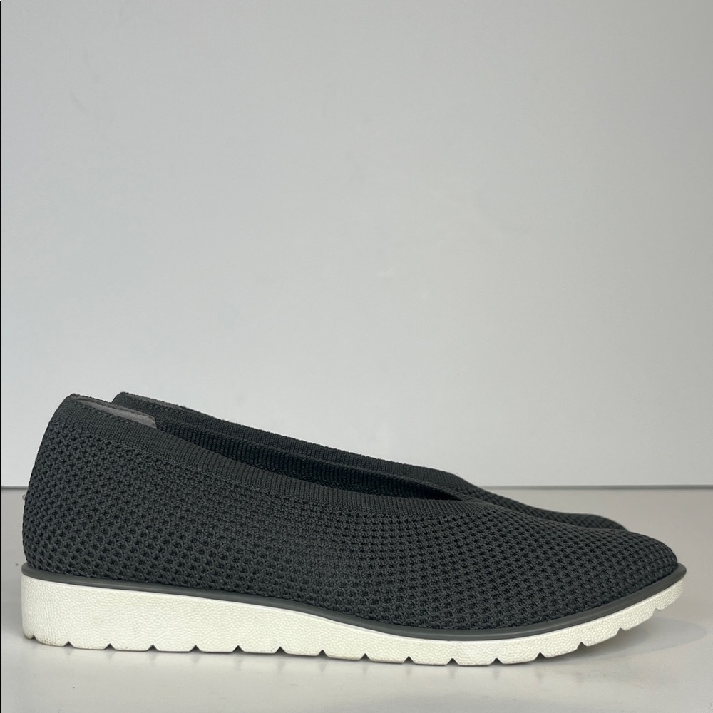 Eileen Fisher Heaven Gray Stretch Knit Slip-On Wedge‎ Ballet Flat SZ 7.5